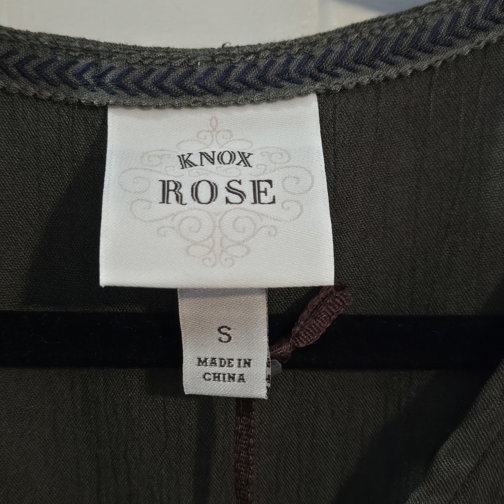 Knox Rose Olive Dress with Pink Floral Embroidery - Picture 7 of 9